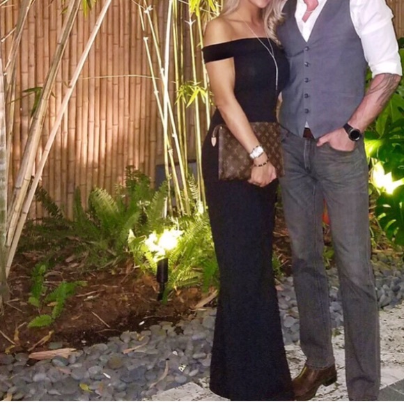 Black Off Shoulder Jumpsuit - Picture 2 of 2